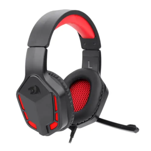 Redragon H220 THEMIS Wired Gaming Headset, Stereo Surround-Sound, Noise Cancelling Over-Ear Headphones with Mic, Volume Control, Red LED Light, Compatible with PC, PS4/3, Xbox One and Nintendo Switch