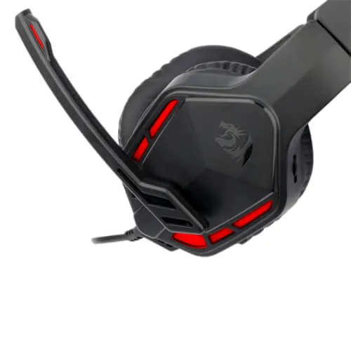 Redragon H220 THEMIS Wired Gaming Headset, Stereo Surround-Sound, Noise Cancelling Over-Ear Headphones with Mic, Volume Control, Red LED Light, Compatible with PC, PS4/3, Xbox One and Nintendo Switch