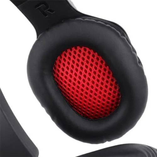 Redragon H220 THEMIS Wired Gaming Headset, Stereo Surround-Sound, Noise Cancelling Over-Ear Headphones with Mic, Volume Control, Red LED Light, Compatible with PC, PS4/3, Xbox One and Nintendo Switch