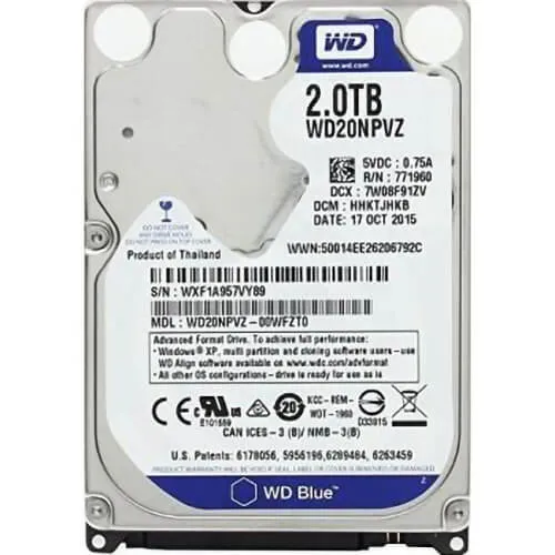 WD 2TB Blue 2.5-inch SATA laptop hard drive