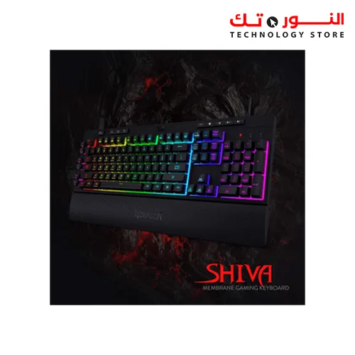 REDRAGON K512 SHIVA RGB BACKLIT MEMBRANE GAMING KEYBOARD WITH MULTIMEDIA KEYS, QUIET MECHANICAL FEELING KEYBOARD, 6 EXTRA ON-BOARD MACRO KEYS, DEDICATED MEDIA CONTROL, DETACHABLE WRIST REST