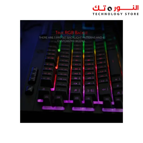 REDRAGON K512 SHIVA RGB BACKLIT MEMBRANE GAMING KEYBOARD WITH MULTIMEDIA KEYS, QUIET MECHANICAL FEELING KEYBOARD, 6 EXTRA ON-BOARD MACRO KEYS, DEDICATED MEDIA CONTROL, DETACHABLE WRIST REST