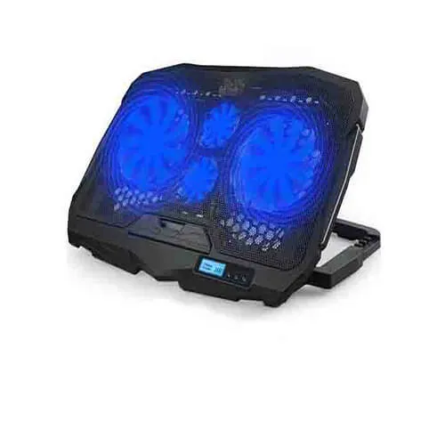 GIGAMAX Laptop USB Cooling Pad S18 Plus With Led Screen - Black