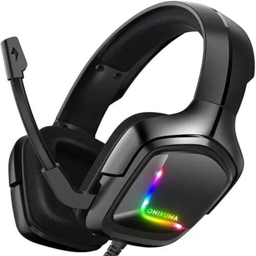 ONIKUMA K20 RGB Advanced 4D Gaming Headset - 7.1 Surround Sound - 50MM Driver - Noise Cancelling Mic with Mute &amp; Volume Control - PS4, Xbox One, Switch, PC