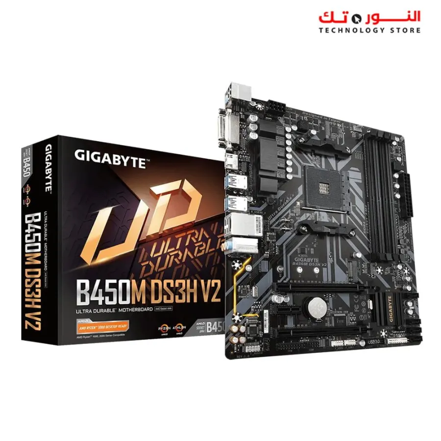 GIGABYTE B450M DS3H V2 Ultra Durable Motherboard with Digital VRM Solution