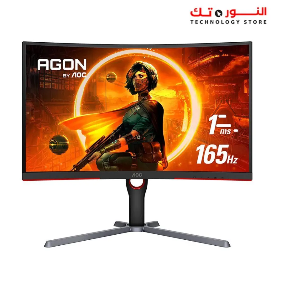 AOC GAMING CQ27G3S Frameless Curved Gaming Monitor, QHD 2K 2560x1440, 1000R VA, 165Hz 1ms, FreeSync Premium ,Black