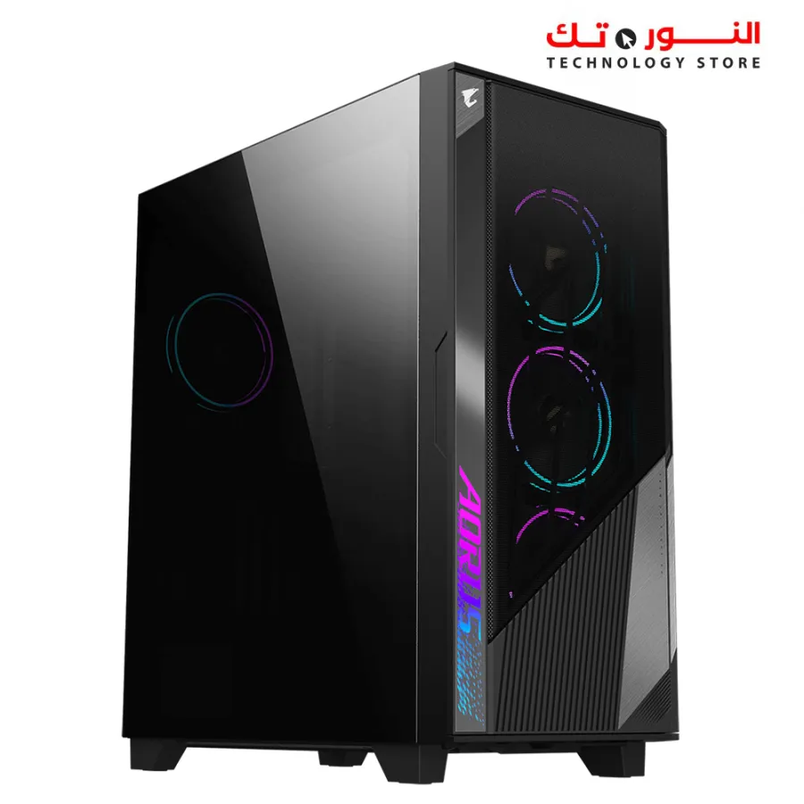 GIGABYTE AORUS C500 Glass - Black Mid Tower PC Gaming Case, Tempered Glass, USB Type-C, 4X ARBG Fans Included
