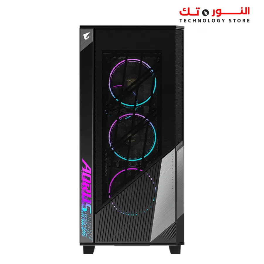 GIGABYTE AORUS C500 Glass - Black Mid Tower PC Gaming Case, Tempered Glass, USB Type-C, 4X ARBG Fans Included