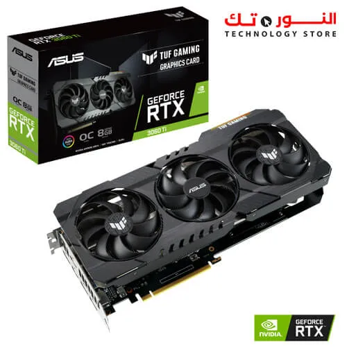 ASUS TUF Gaming GeForce RTX™ 3060 Ti OC Edition 8GB GDDR6 buffed-up design with chart-topping thermal performance