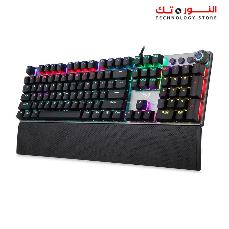 AULA F2088 RGB GAMING MECHANICAL KEYBOARD BLUE BROWN BLACK SWITCH WIRED MIX BACKLIT KEYBOARD 104 KEYS ANTI-GHOSTING FOR GAMER PC DESKTOP