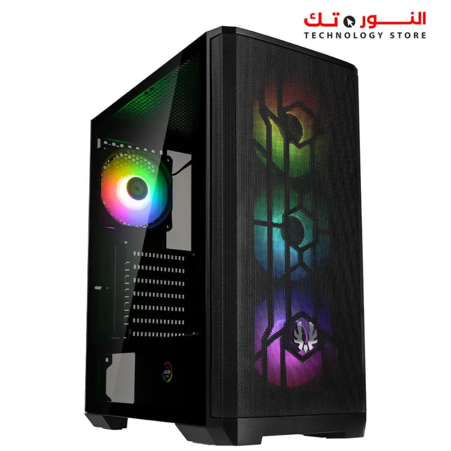 BitFenix Nova Mesh SE TG Mid Tower Case Tempered Glass Window 4F-RGB - Black