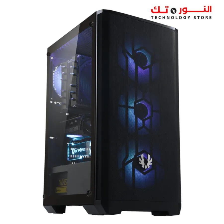 BitFenix Nova Mesh SE TG Mid Tower Case Tempered Glass Window 4F-RGB - Black