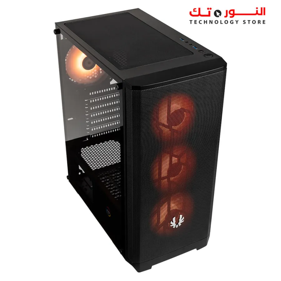 BitFenix Nova Mesh SE TG Mid Tower Case Tempered Glass Window 4F-RGB - Black