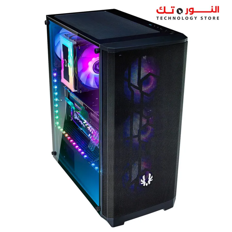 BitFenix Nova Mesh SE TG Mid Tower Case Tempered Glass Window 4F-RGB - Black