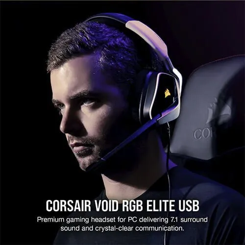 CORSAIR VOID RGB ELITE USB Premium Gaming Headset with 7.1 Surround Sound — White