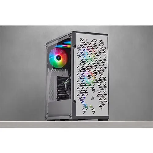 CORSAIR iCUE 220T RGB Airflow Tempered Glass Mid-Tower Smart Case — White