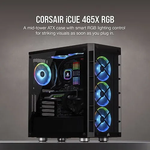CORSAIR iCUE 465X RGB Mid-Tower ATX Smart Case — Black
