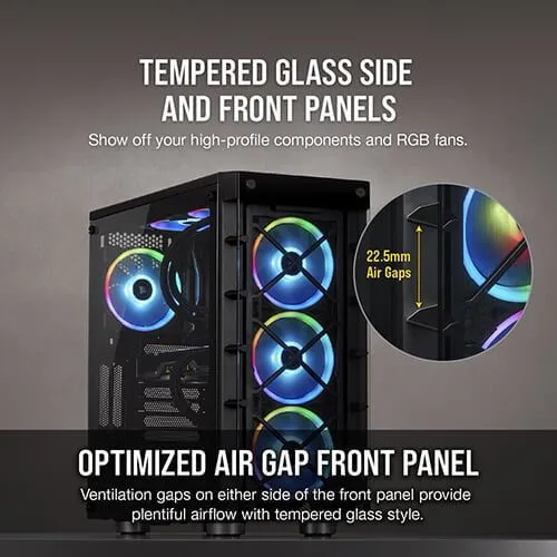CORSAIR iCUE 465X RGB Mid-Tower ATX Smart Case — Black