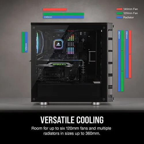 CORSAIR iCUE 465X RGB Mid-Tower ATX Smart Case — Black