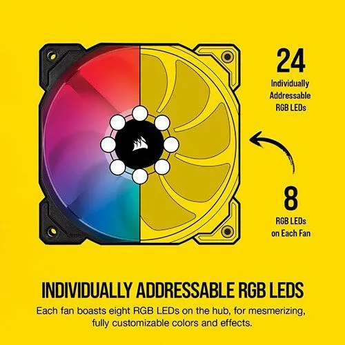 CORSAIR iCUE SP120 RGB PRO Performance 120mm Triple Fan Kit with Lighting Node CORE
