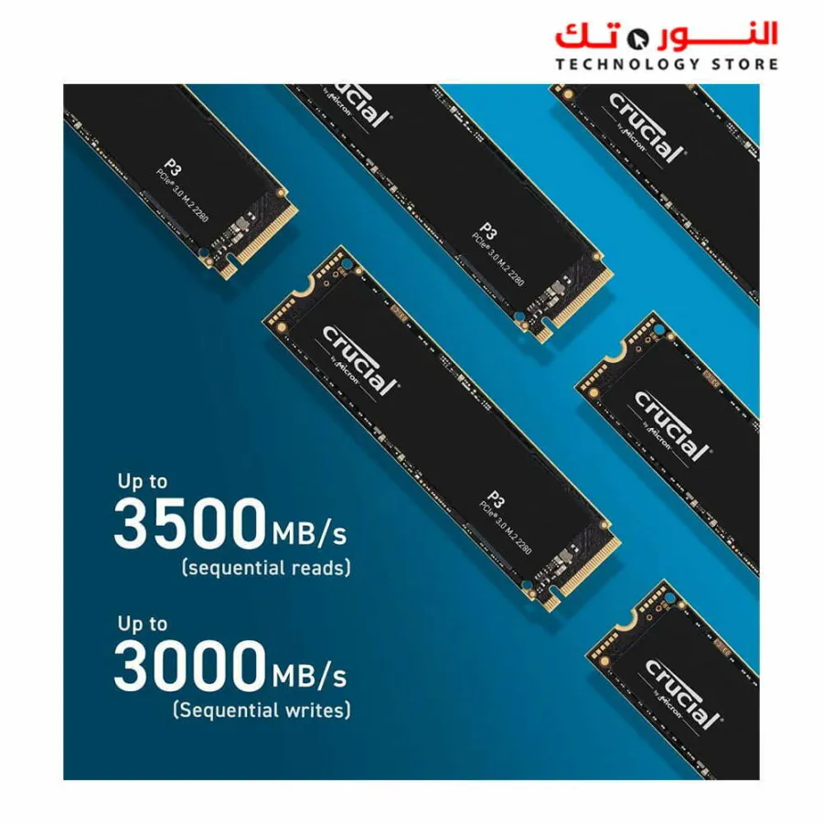 Crucial P3 1TB M.2 PCIe Gen3 NVMe Internal SSD - Up to 3500MB/s Sequential Read &amp; 3000 MB/s Sequential Write - CT1000P3SSD8