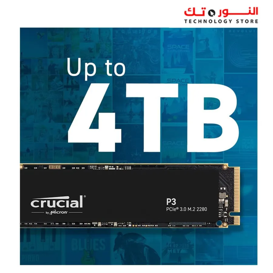 Crucial P3 500GB PCIe 3.0 3D NAND NVMe M.2 SSD, up to 3500MB/s Sequential Read &amp; 1900 MB/s Sequential Write - CT500P3SSD8