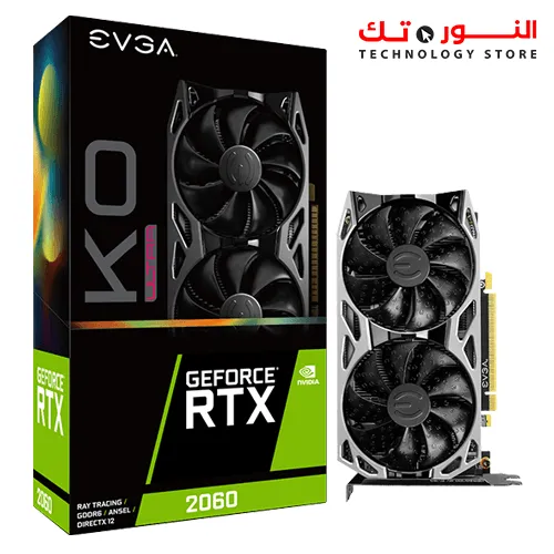 EVGA GeForce RTX 2060 KO ULTRA GAMING, 06G-P4-2068-KR, 6GB GDDR6, Dual Fans, Metal Backplate (06G-P4-2068-KR)