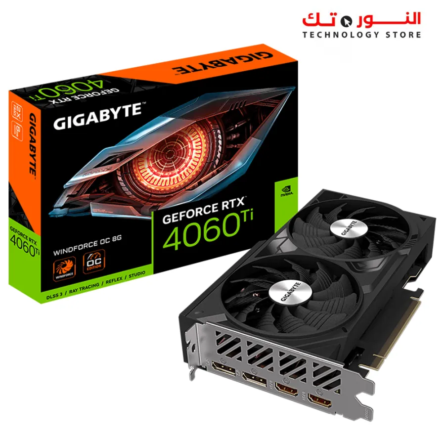 GIGABYTE GeForce RTX 4060 Ti WINDFORCE OC 8G , 2X WINDFORCE Fans, 8GB GDDR6