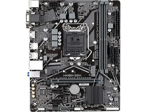 Gigabyte H410M S2H (LGA1200/ Intel/ H410/ Micro ATX/Ultra Durable/M.2/SATA 6Gb/s/8118 Gaming LAN/ DDR4/ HDMI 1.4/ DVI-D/Motherboard)