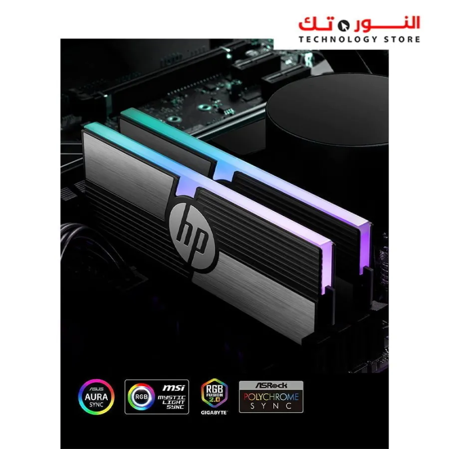 HP V10 RGB DDR4 3600MHz UDIMM CL14 2x16G