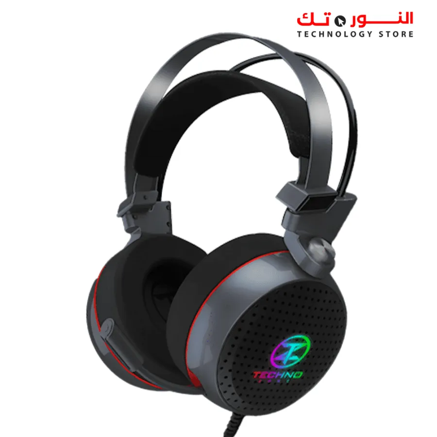TechnoZone K63 Backlit LED Gaming Headset - Black