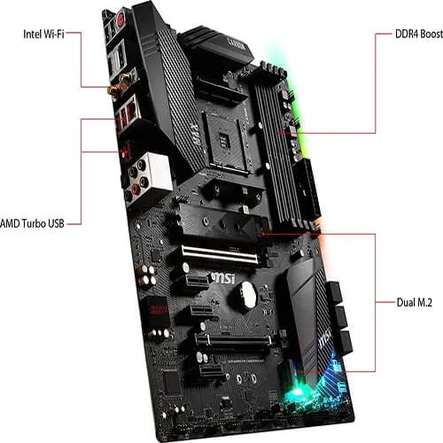 MSI B450 Gaming PRO Carbon MAX WiFi Performance Gaming AMD Ryzen 1st, 2nd, and 3rd Gen AM4 M.2 USB 3.2 Gen 2 DDR4 HDMI Display Port Wi-Fi ATX Motherboard