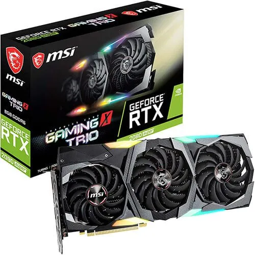 MSI Gaming GeForce RTX 2080 Super 8GB GDRR6 256-Bit HDMI/DP Nvlink Tri-Frozr Turing Architecture Overclocked Graphics Card (RTX 2080 Super Gaming X Trio)