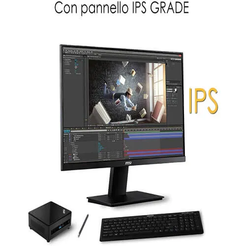 MSI PRO MP241 Professional Flat Monitor 24" 16:9 Full HD (1920x1080), Frequency 60Hz, Response Time 7ms, IPS Panel Glare Free, Connections 1x HDMI and 1x VGA, VESA 75x75mm Standard
