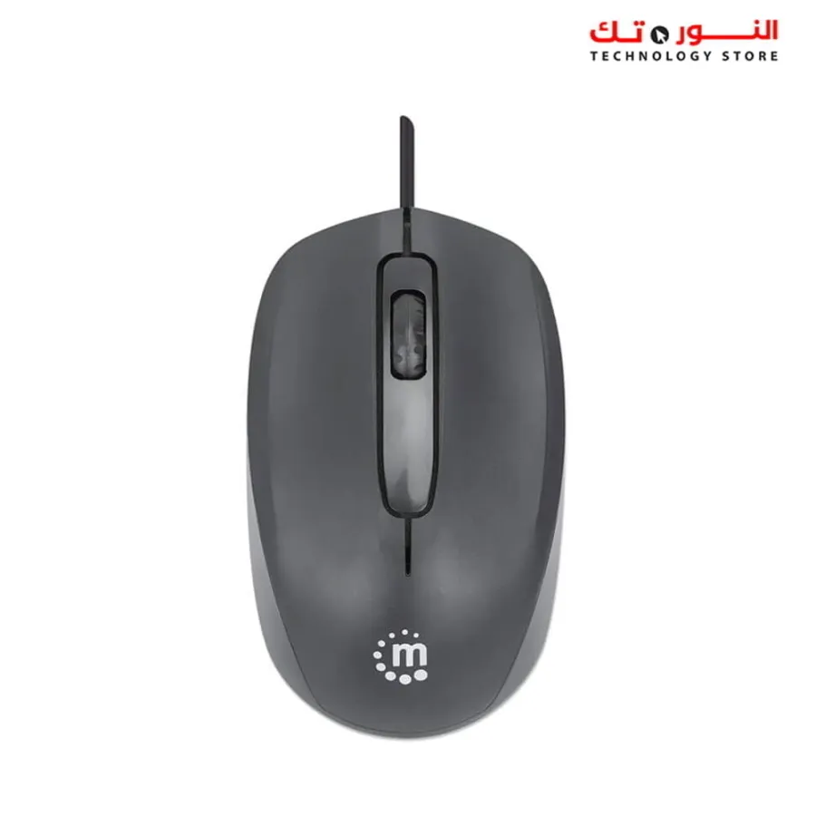 Manhattan Comfort II Wired Optical Mouse 1000 DPI Ambidextrous 1.2 m Cable - Black