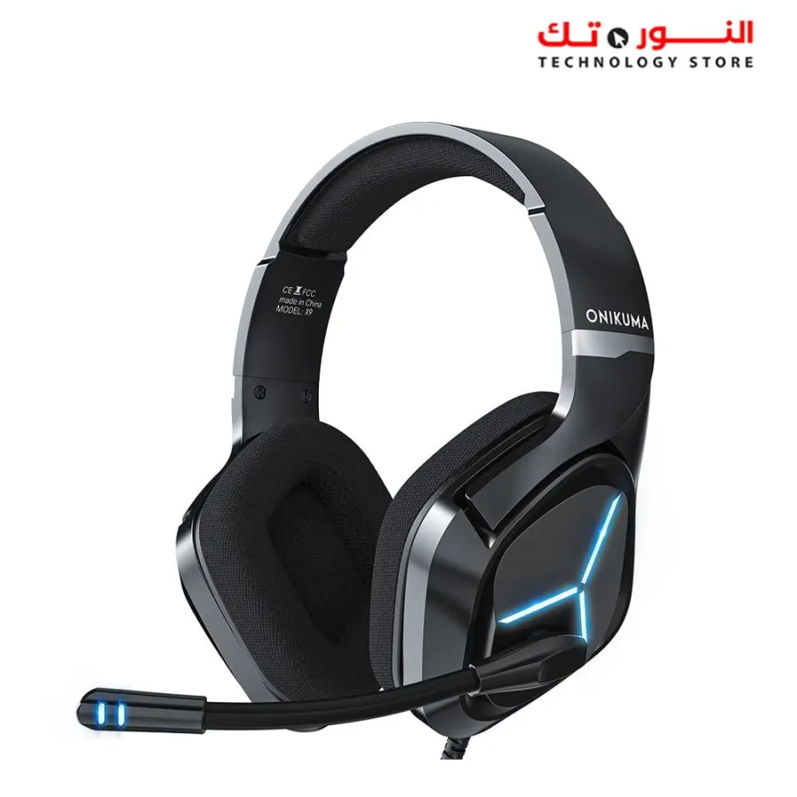 ONIKUMA X9 Gaming Headset with Mic and Noise Canceling Gaming Headphone Wired Blue Light for PS4 PS5 PC XBOX