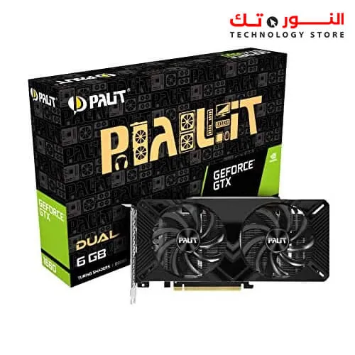 Palit GeForce GTX 1660 Dual 6 GB GDDR5 Graphics Card, DisplayPort, HDMI, Dual-Link DVI-D, Dual Fan Design