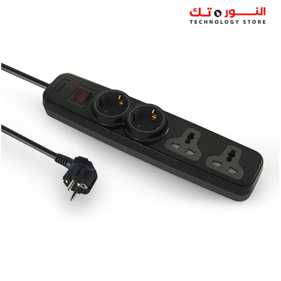 Power Strip 4 Outlets (2 Schuko Sockets+ 2 Universal Sockets)