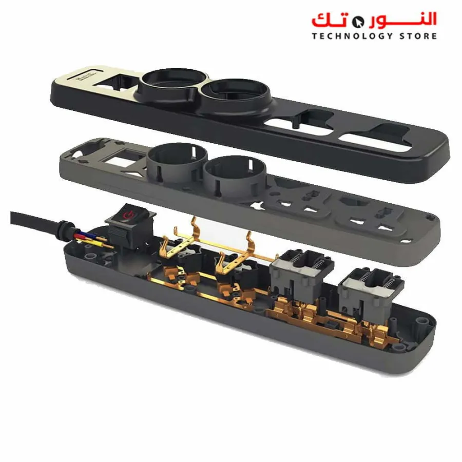 Power Strip 4 Outlets (2 Schuko Sockets+ 2 Universal Sockets)