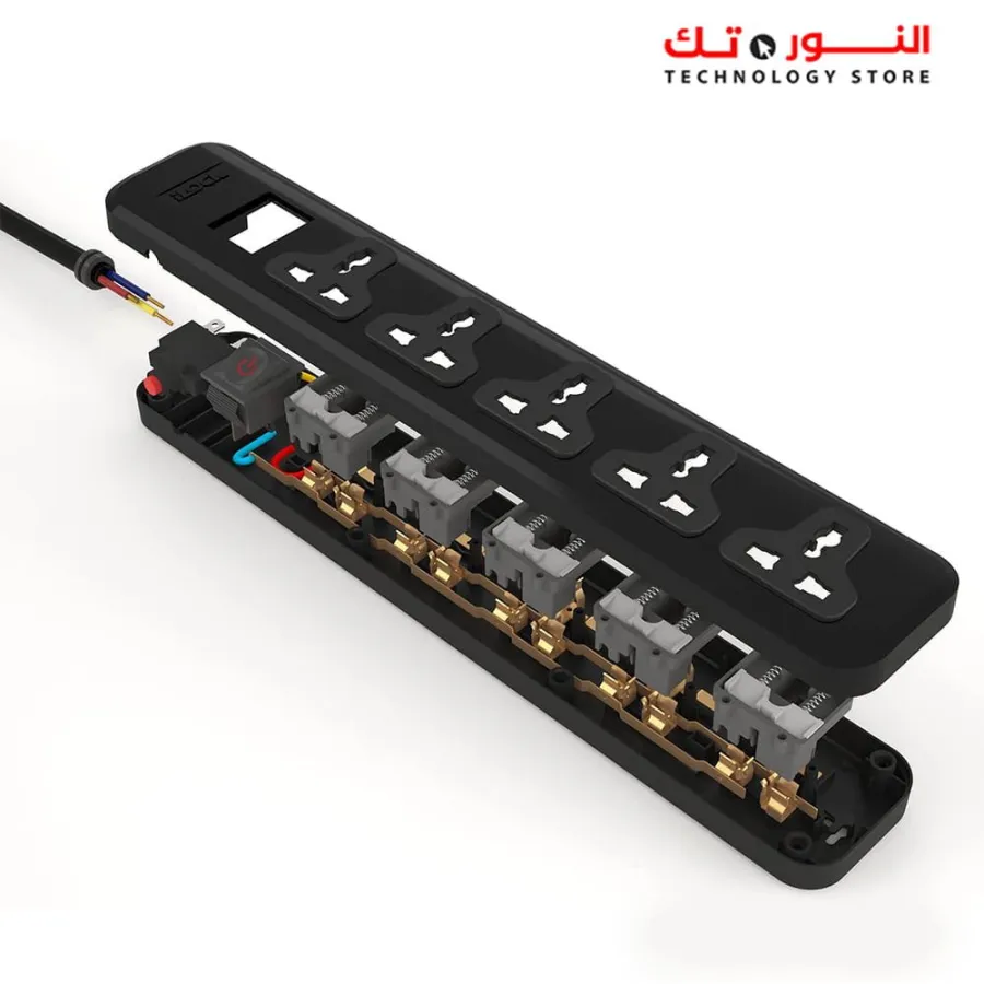 Power Strip 5 Universal Outlets with Overload Switch