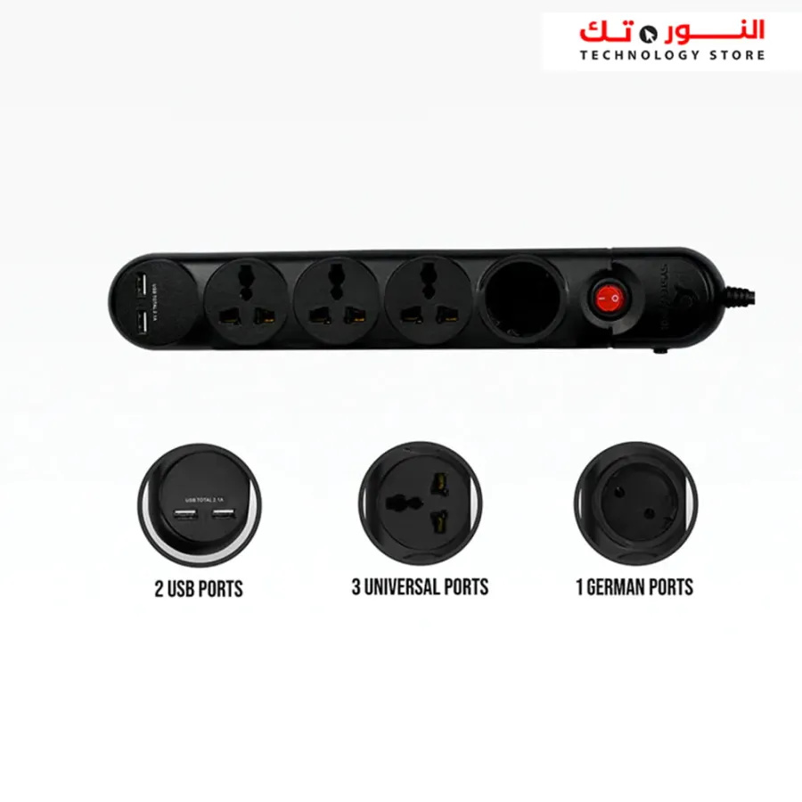 Power Strip Systemmax 4Port/2USB - SMPG-4P2U 2.1A