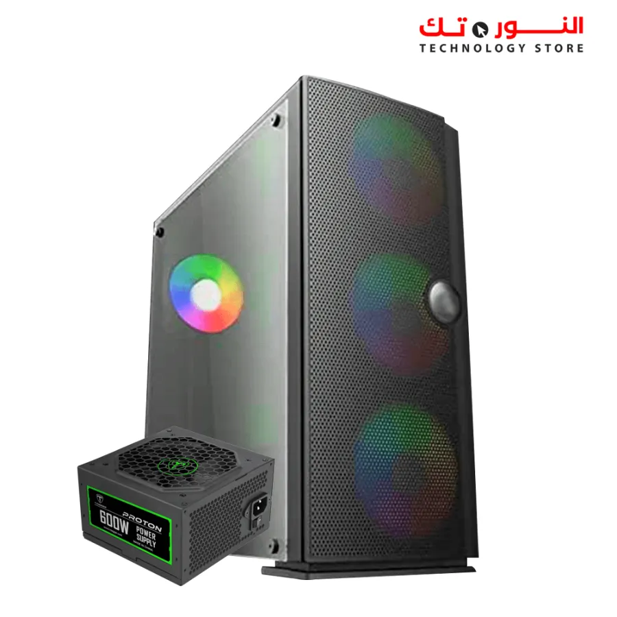 REDRAGON TOPSPIN GC651 GAMING CASE 4-F RGB + 600W 80+ BRONZE PSU