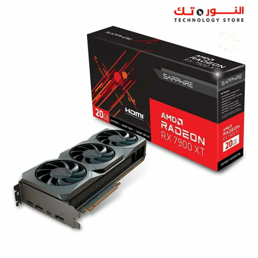 Sapphire Technology AMD Radeon RX 7900 XT Gaming Graphics Card with 20GB GDDR6, AMD RDNA 3, Black