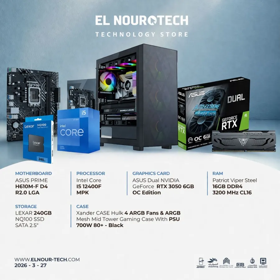 BUNDEL Intel Core I5 12400F + ASUS Dual NVIDIA GeForce RTX 3050 6GB OC Edition