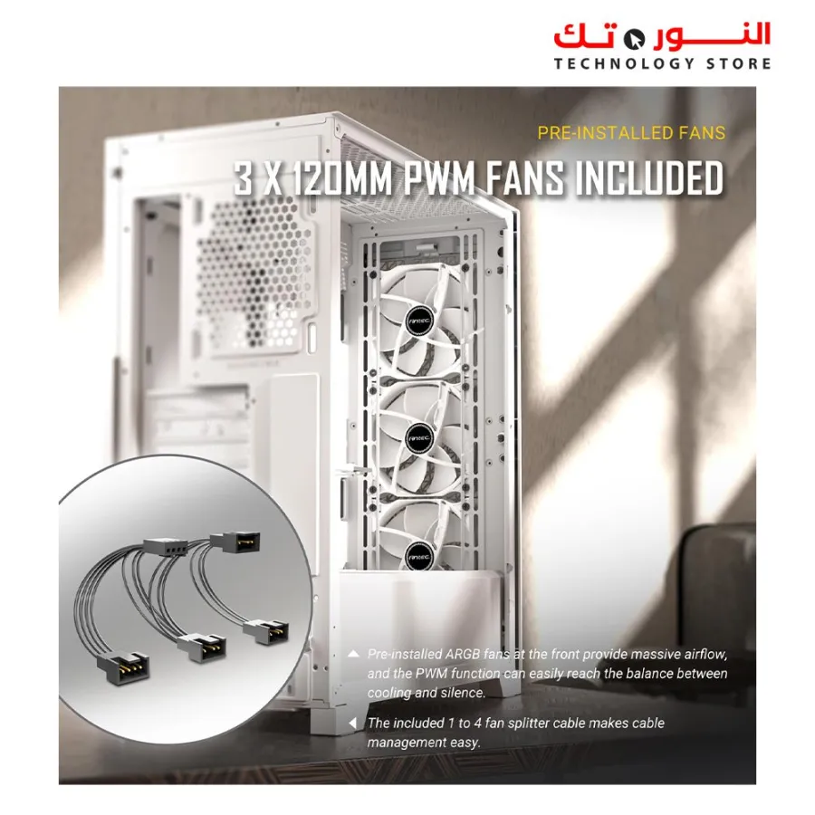 Antec P20C White Massive Metal Mesh Front Panel 3 x 120mm FANS