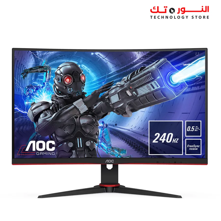 AOC C27G2Z 27" Curved Frameless Ultra-Fast Gaming Monitor, FHD 1080p, 0.5ms, VA, 240Hz, FreeSync, HDMI/DP/VGA, Height Adjustable