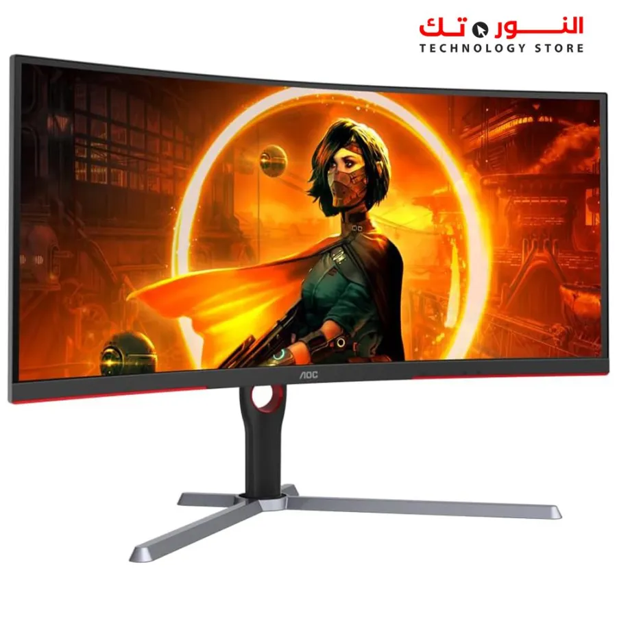 AOC CU34G3S 34" Frameless Curved Ultrawide Gaming Monitor, WQHD 3440 x1440, 165Hz 1ms, FreeSync Premium, Height Adjustable -Bright-dot, Black
