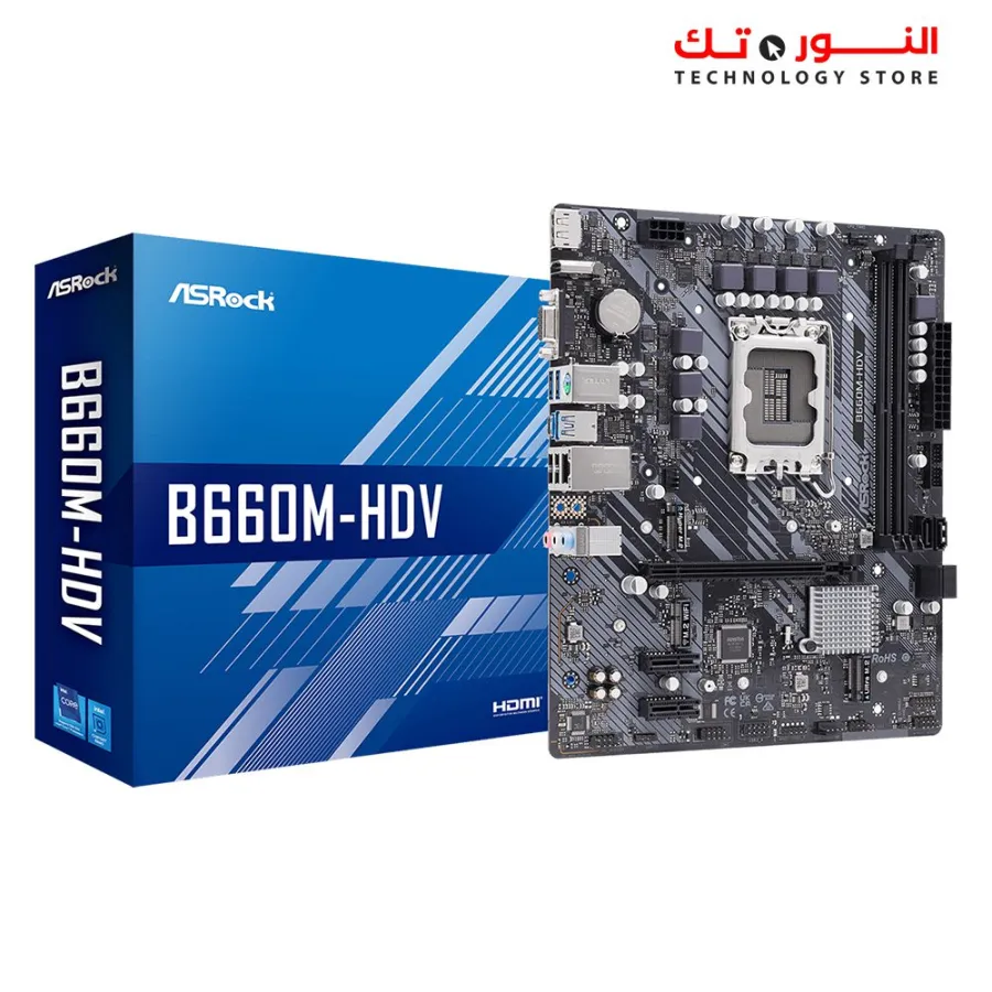ASRock B660M-HDV MicroATX Motherboard, Intel Socket 1700