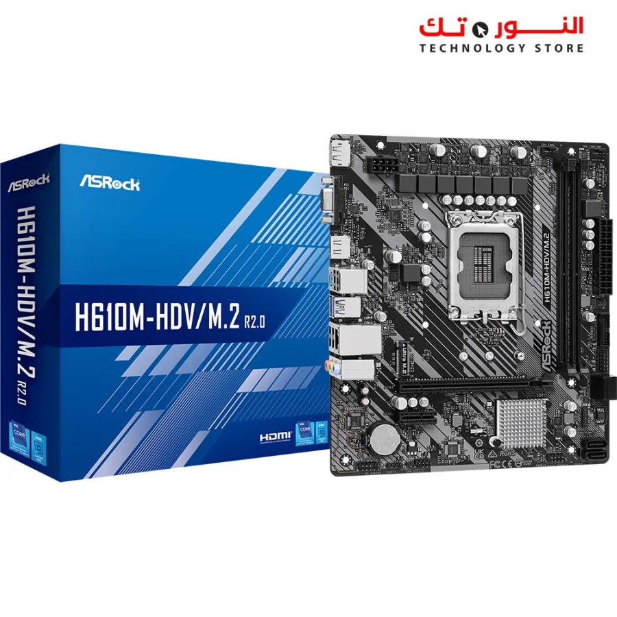 AsRock H610M-HDV/M.2 R2.0 Motherboard, Intel Socket 1700