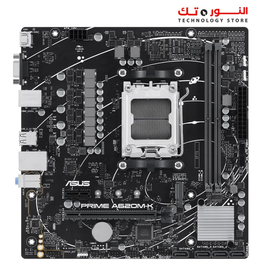 ASUS PRIME A620M-K  AMD A620  DDR5 - PCIe 4.0 - Graphics card and PCIe 4.0 M.2 support